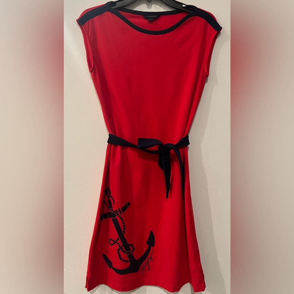Red sailor dress